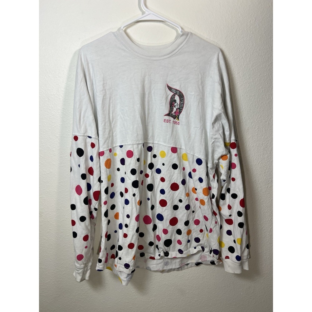 Disney Parks Disneyland Minnie Mouse Polka Rock Dots Spirit Jersey Adult XL READ